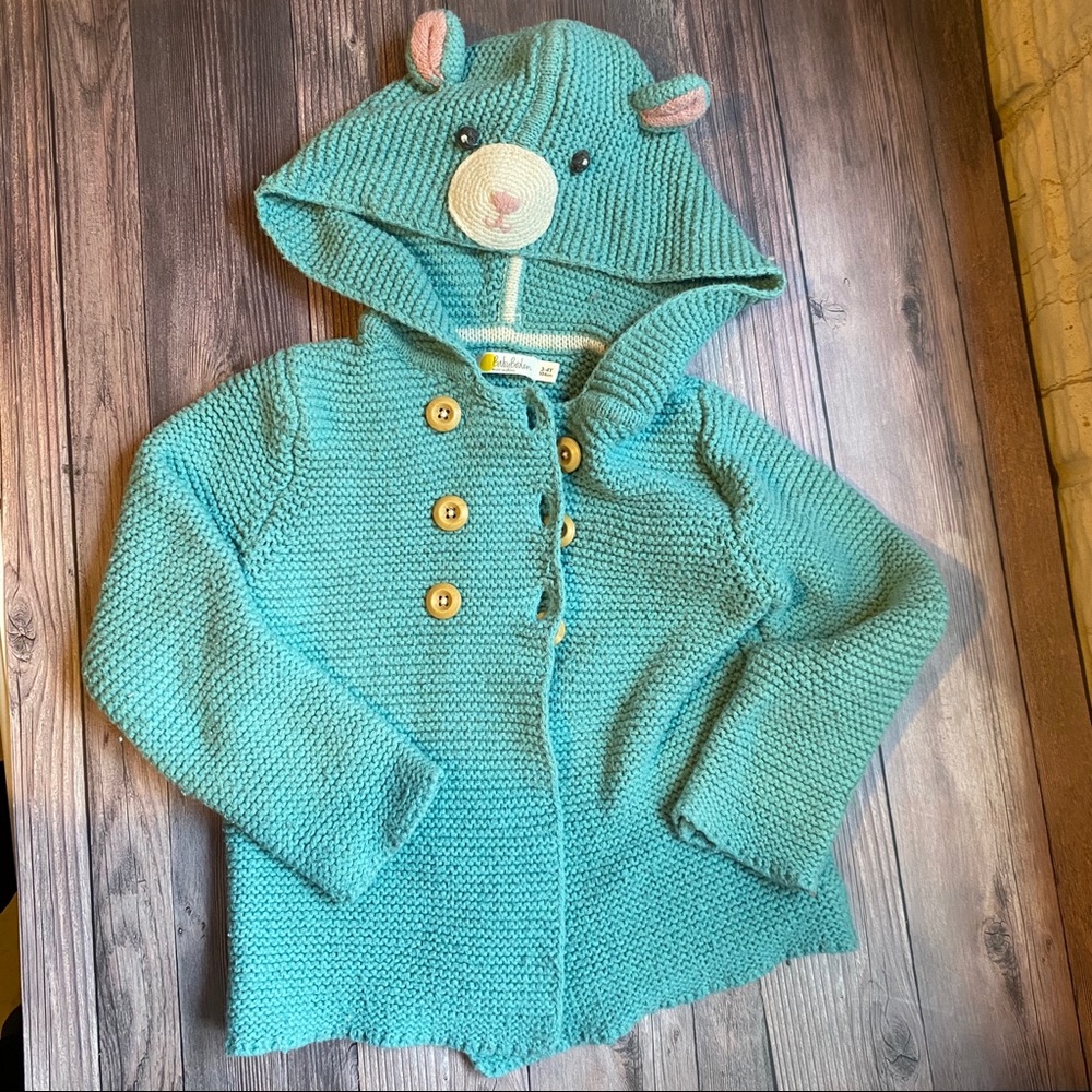 Mini Boden 3/4 girls critter sweater coat - Picture 1 of 8